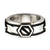 INOX JEWELRY Rings Black and Silver Tone Stainless Steel Brushed Gunmetal Screw Ring