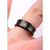 INOX JEWELRY Rings Black and Silver Tone Stainless Steel Brushed White CZ Ring