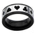 INOX JEWELRY Rings Black and Silver Tone Stainless Steel Cut-Out Poker Cable Ring