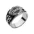 INOX JEWELRY Rings Black and Silver Tone Stainless Steel DAD Ring with Fleur Di Lis Accents