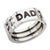INOX JEWELRY Rings Black and Silver Tone Stainless Steel Engraved DAD Band Ring