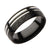 INOX JEWELRY Rings Black and Silver Tone Stainless Steel Jigsaw Patterned Band
