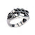 INOX JEWELRY Rings Black and Silver Tone Stainless Steel Knuckle Bolt and Skull Ring