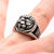 INOX JEWELRY Rings Black and Silver Tone Stainless Steel Lion Head DAD Ring