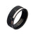 INOX JEWELRY Rings Black and Silver Tone Stainless Steel Matte and Polished Finish Accent Notch Band Ring