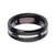 INOX JEWELRY Rings Black and Silver Tone Stainless Steel Modern Clean Line Nero Band Ring