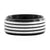 INOX JEWELRY Rings Black and Silver Tone Stainless Steel Quadruple Horizontal Stripe Ring