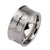 INOX JEWELRY Rings Black and Silver Tone Stainless Steel Religious Cross with Four CZ Band