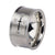 INOX JEWELRY Rings Black and Silver Tone Stainless Steel Religious Cross with Four CZ Band