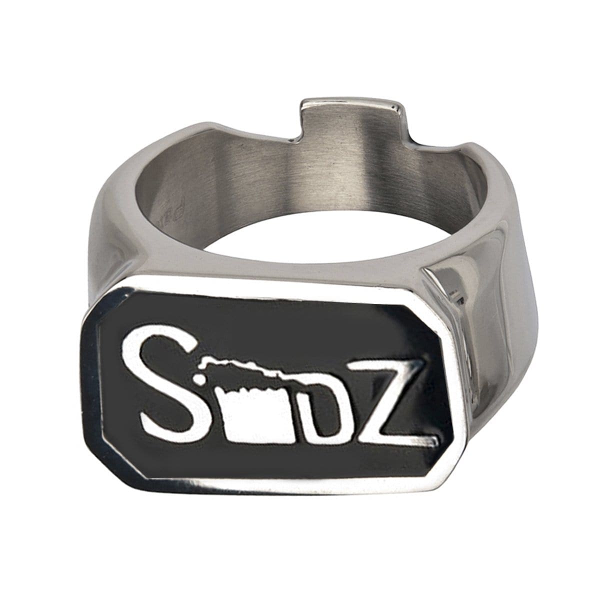 INOX JEWELRY Rings Black and Silver Tone Stainless Steel SDZ Bottle Opener Ring