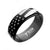 INOX JEWELRY Rings Black and Silver Tone Stainless Steel Stars with Stripes Band Ring