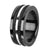INOX JEWELRY Rings Black and Silver Tone Stainless Steel Urbanight Double Twist Cable Ring
