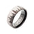 INOX JEWELRY Rings Black and Silver Tone Titanium Evergreen Forest Treeline Design Comfort Fit Ring