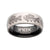 INOX JEWELRY Rings Black and Silver Tone Titanium Fishbone Design Comfort Fit Ring