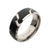 INOX JEWELRY Rings Black and Silver Tone Titanium Tread Pattern Band Ring