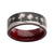 INOX JEWELRY Rings Black and Silver Tone Titanium Tropical Palm Treeline Design with Inner Rosewood Comfort Fit Ring