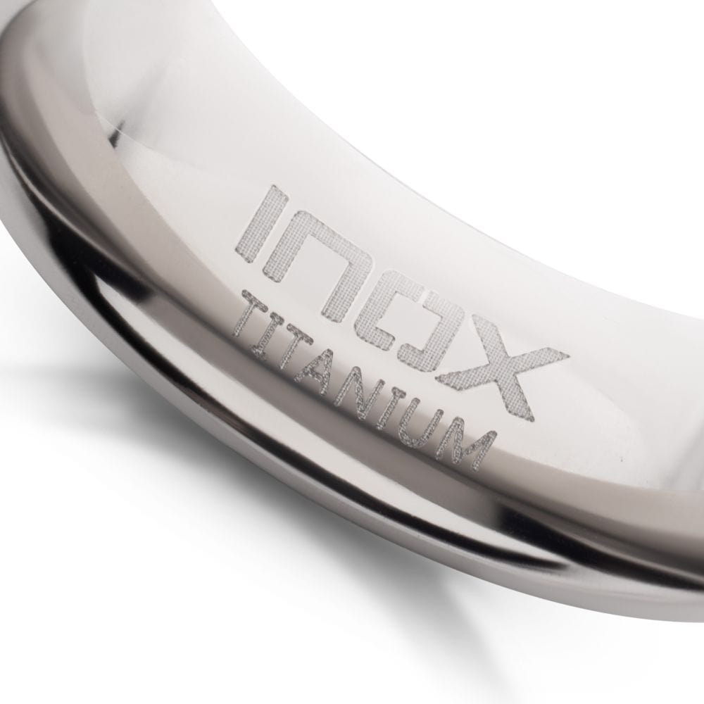 INOX JEWELRY Rings Black IP Titanium Matte Finish Chevron Comfort Fit Ring