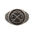 INOX JEWELRY Rings Black Stainless Steel Antique Finish Anchor Inlaid Ring
