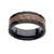 INOX JEWELRY Rings Black Stainless Steel Band with Whiskey Barrel Wooden Inlay