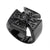 INOX JEWELRY Rings Black Stainless Steel Biker's Cross Skull Ring