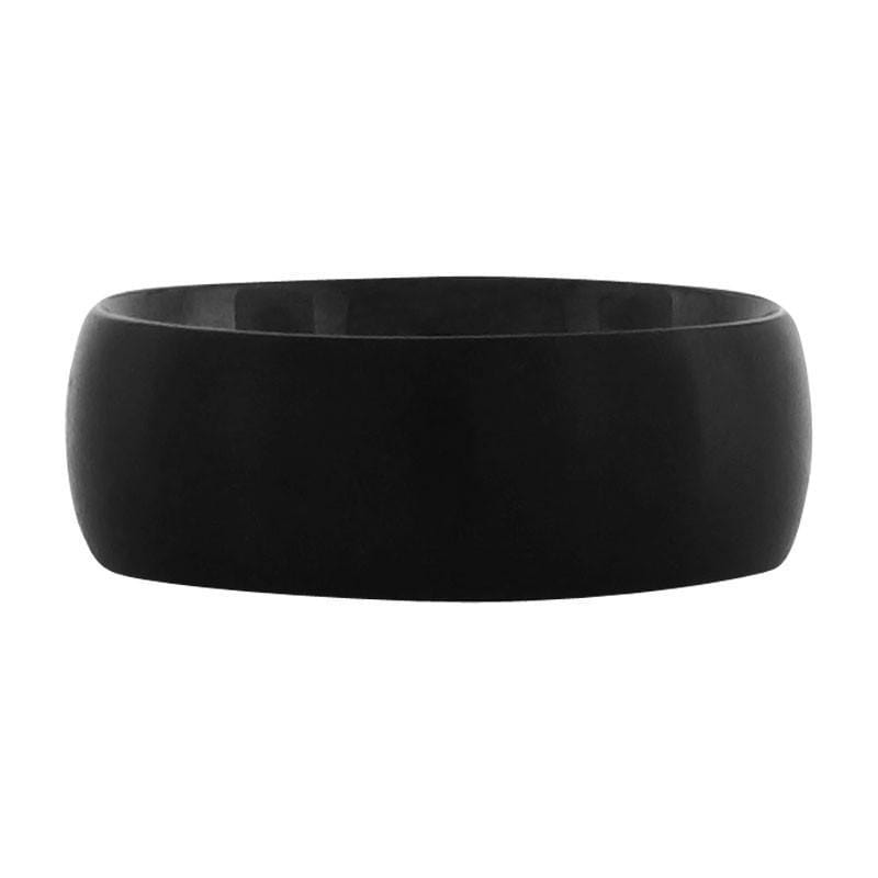 INOX JEWELRY Rings Black Stainless Steel Classic Smooth Matte Finish Band
