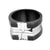 INOX JEWELRY Rings Black Stainless Steel Cross Pattern White CZ Ring FR8138-9
