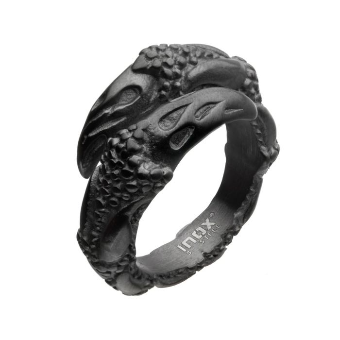 INOX JEWELRY Rings Black Stainless Steel Falcon&#39;s Claw Ring