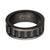 INOX JEWELRY Rings Black Stainless Steel Gunmetal Ridge Inlaid Band Ring