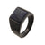 INOX JEWELRY Rings Black Stainless Steel Matte Finish with Polished Sodalite Stone Signet Ring