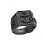 INOX JEWELRY Rings Black Stainless Steel Nautical Anchor Signet Ring