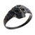 INOX JEWELRY Rings Black Stainless Steel Skull with Carved Flowers Ring