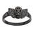 INOX JEWELRY Rings Black Stainless Steel Skull with Wings Ring