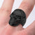 INOX JEWELRY Rings Black Stainless Steel Super Glossy Grinning Skull Ring