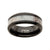 INOX JEWELRY Rings Black Stainless Steel with Deer Antler Inlay Band Ring