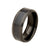 INOX JEWELRY Rings Black Stainless Steel with Genuine Blue Sandstone Inlay Band Ring