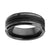 INOX JEWELRY Rings Black Stainless Steel Zero Gravity Collection Double Line Solid Carbon Fiber Band Ring
