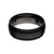INOX JEWELRY Rings Black Zirconium with Blue Stainless Steel 8mm Wedding Band Ring
