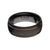 INOX JEWELRY Rings Black Zirconium with Rose Tone Stainless Steel 8mm Wedding Band Ring