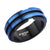 INOX JEWELRY Rings Blue and Black Stainless Steel Double Layer Banded Ring