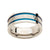 INOX JEWELRY Rings Blue and Silver Stainless Steel Hammered Band Ring