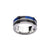 INOX JEWELRY Rings Blue, Black and Silver Tone Stainless Steel Carbon Fiber Double Band Ring