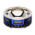 INOX JEWELRY Rings Blue, Black and Silver Tone Stainless Steel Exposed Cable Wire Banded Window Ring