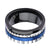 INOX JEWELRY Rings Blue, Black and Silver Tone Stainless Steel Jagged Edge Band Ring