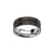 INOX JEWELRY Rings Brown, Black and Silver Tone Stainless Steel Partial Exposed Cable Ring