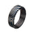 INOX JEWELRY Rings Damascus Steel Blue and Silver Tone 7mm Matte Ring