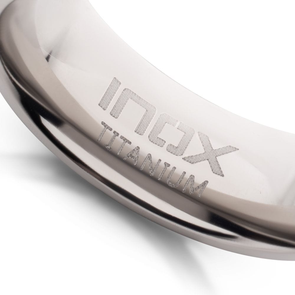 INOX JEWELRY Rings Gold IP Titanium Matte Finish Chevron Comfort Fit Ring