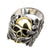 INOX JEWELRY Rings Golden Tone and Antiqued Silver Tone Stainless Steel Bundled Skull in Wings Ring