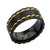 INOX JEWELRY Rings Golden Tone and Black Stainless Steel Glossy Outlined Spinner Ring