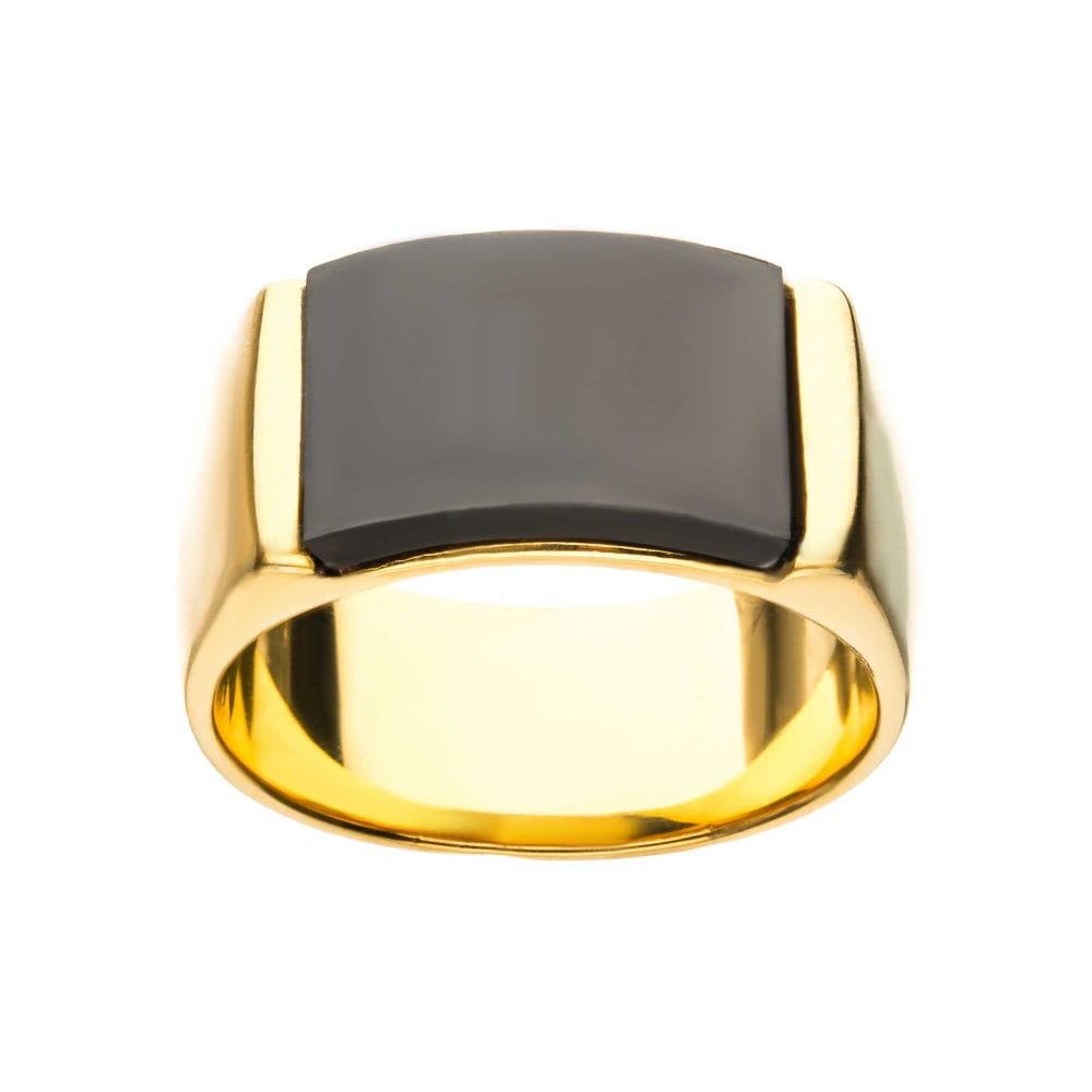 INOX Jewelry Black & Gold Men's Ring | Stainless Steel - INOX Jewelry ...