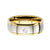 INOX JEWELRY Rings Golden Tone and Silver Tone Stainless Steel CZ Detail Band Ring
